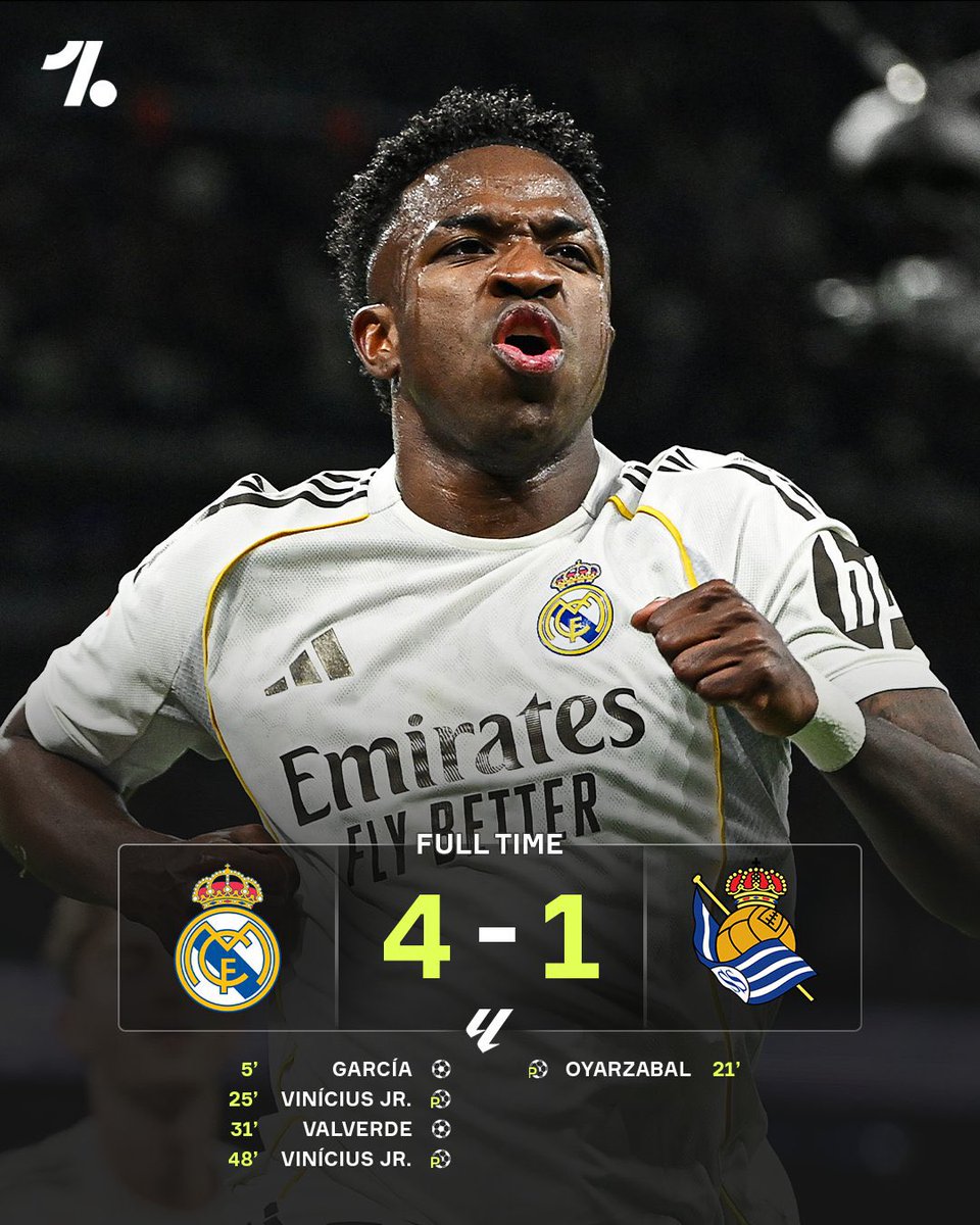 レアル・マドリードがソシエダに大勝⚪️👏 ヴィニシウスの2ゴールも