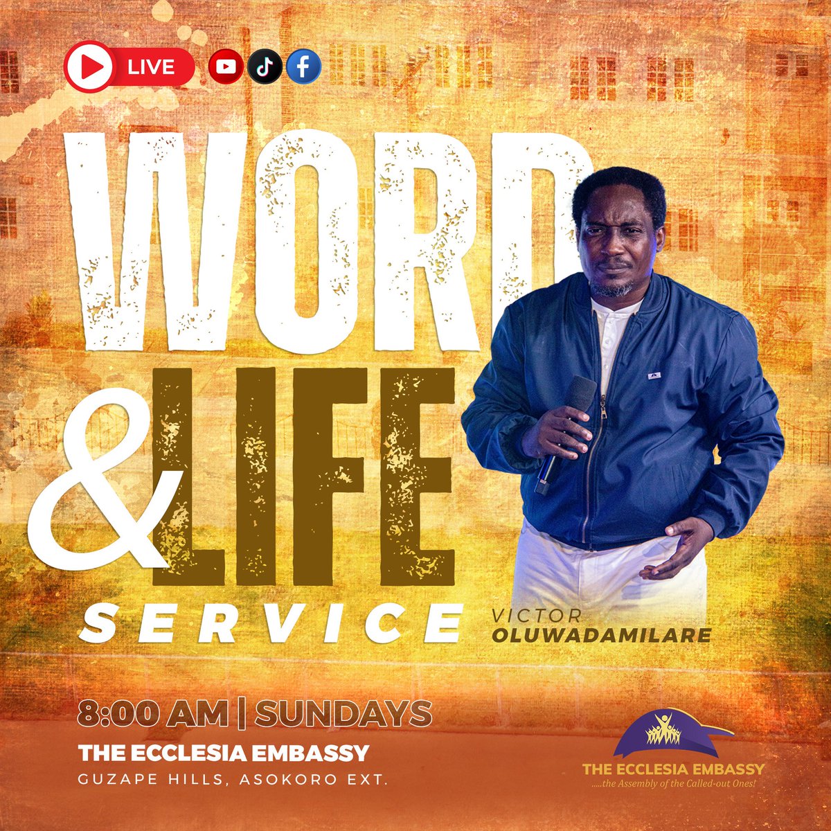ecclesiaembassy's tweet photo. Where will you be at 8:00 AM tomorrow?
If you haven't already made plans, come and join us for our Word & Life Service.
It will be an experience you won't forget in a hurry.
You can also connect to the Livestream if you can't make it. Links will be shared here.
#WeInfluence https://t.co/T8FCn1WQhI
