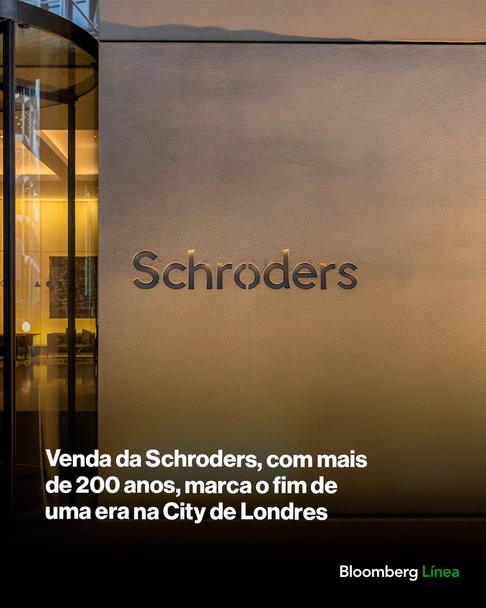 BloombergLineaB's tweet image. Venda da Schroders, com mais de 200 anos, marca o fim de uma era na City de Londres. Saiba mais: bit.ly/4awHA33

#negócios #londres