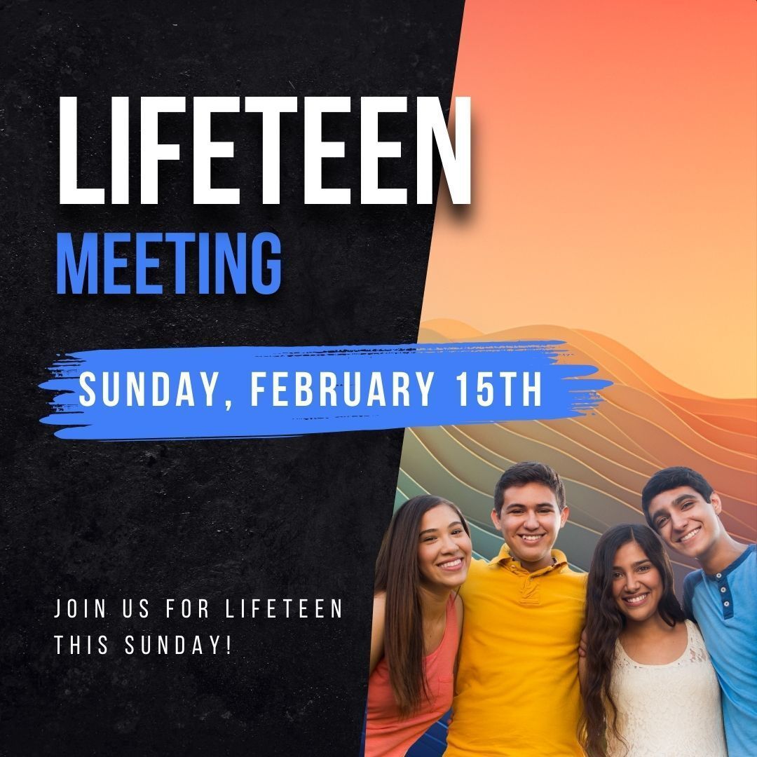 High schoolers, you’re invited! Join us this Sunday, February 15th, for LIFETEEN. Come ready for an evening filled with fun games, snacks, and a meaningful reflection on the Eucharist as we grow together in our faith. We can’t wait to see you there! 🙌✝️