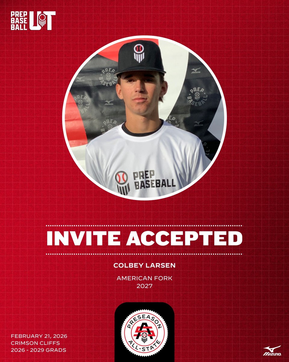 PrepBaseballUT's tweet photo. #𝐔𝐓𝐏𝐀𝐒𝟐𝟔: 𝐈𝐧𝐯𝐢𝐭𝐞 𝐀𝐜𝐜𝐞𝐩𝐭𝐞𝐝 ✅

The following players are 🔒'd in for the Utah Preseason All-State! #beseen

#UTPAS26 // @CoachBerg801

𝐄𝐯𝐞𝐧𝐭 𝐏𝐚𝐠𝐞 ➡️: https://t.co/JYk6yoFeih https://t.co/Iyvr9z1iSR