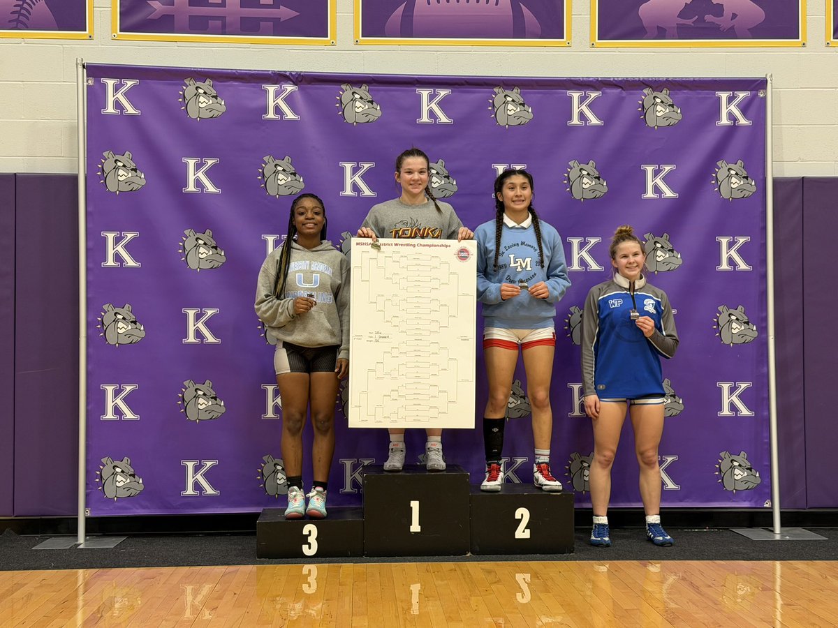 Wrestling_UA's tweet photo. Dominicque Ellis finishes 3rd at the Class 1 District 4 Tournament, becoming the first freshman female state qualifier in school history. Proud of our entire girls team! Every wrestler advanced to Day 2 of districts, a testament to their toughness and grit. @missouriwrestle https://t.co/SmlLZe1w3f