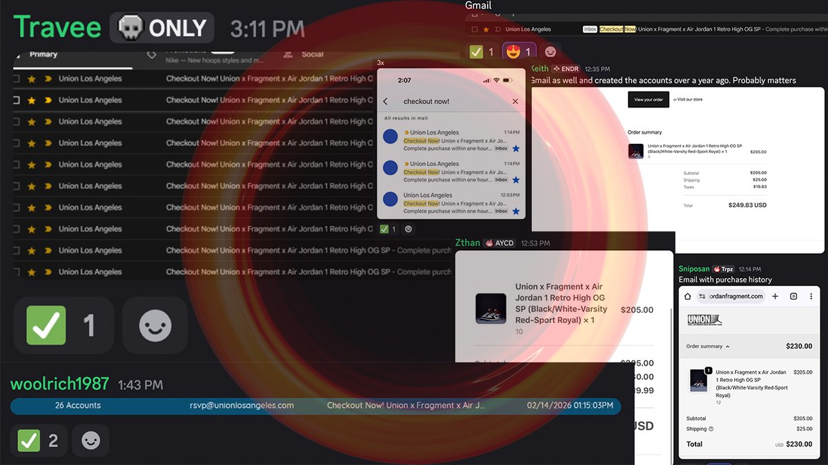 One user got 26 Union Fragment Jordan 1s, and another got 10, many size 11+ 💸

We are the CHEAPEST Raffle / Sweepstake Bot
We just need some more users!

🔁Retweet for a FREE MONTHLY KEY

Join us and make easy money botting Sweepstakes and Raffles ggtaio.com