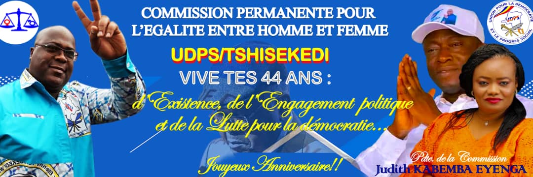 44 Ans d'existence, d'engagement politique et de lutte pour la démocratie...

<a href="/AugustinKabuyaT/">Augustin KABUYA</a>
#44Ans #UDPS #EgalitéHommeFemme 
#Judith_Kabemba