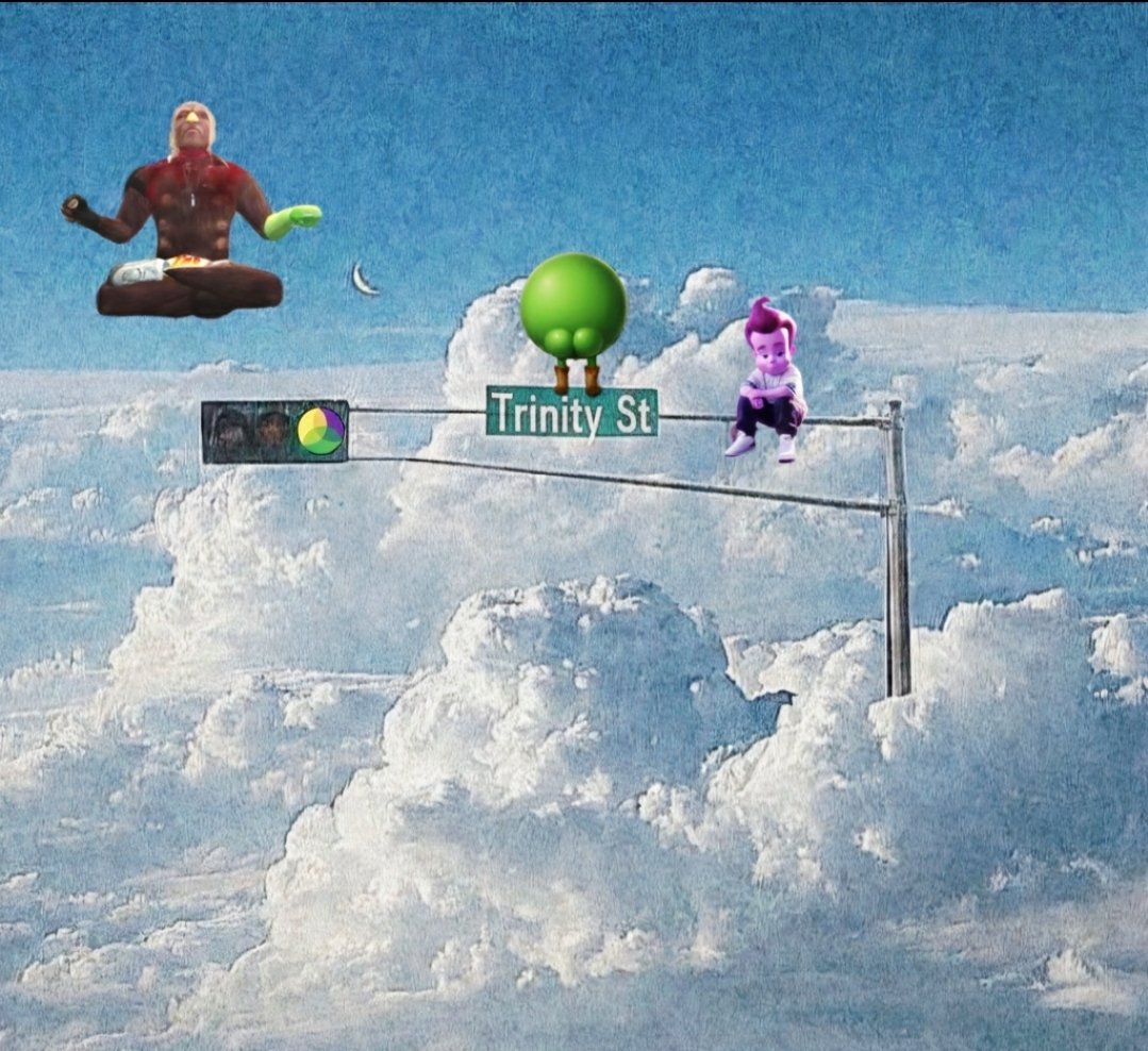 On the corner of clouds and sky $trinity gng be hanging out by the 1st light