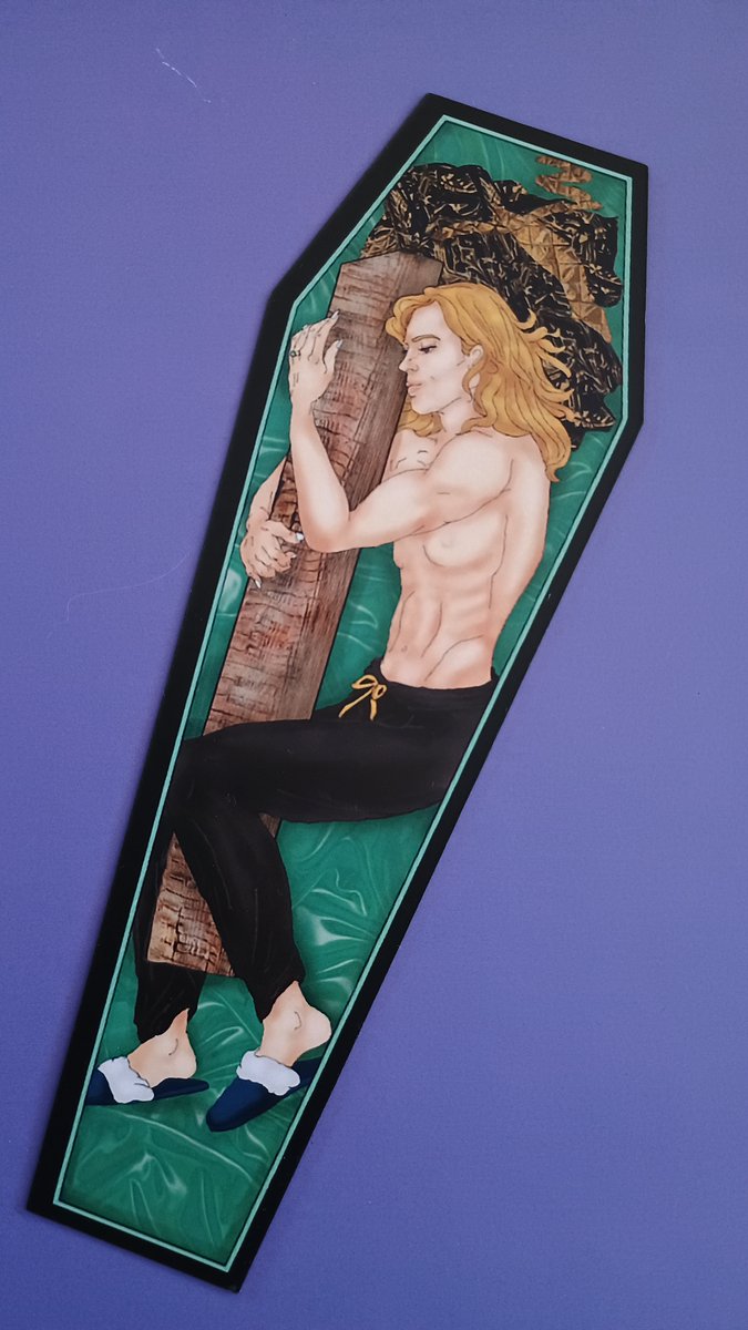 <a href="/oldcrowMrsH/">Mrs H.</a> <a href="/tdvzine/">Théâtre des Vampires: an IWTV Fanzine</a> Thank you!! It's my Lestat bookmark from Tdv zine X The colours came out so well.

#iwtvzine #iwtvart