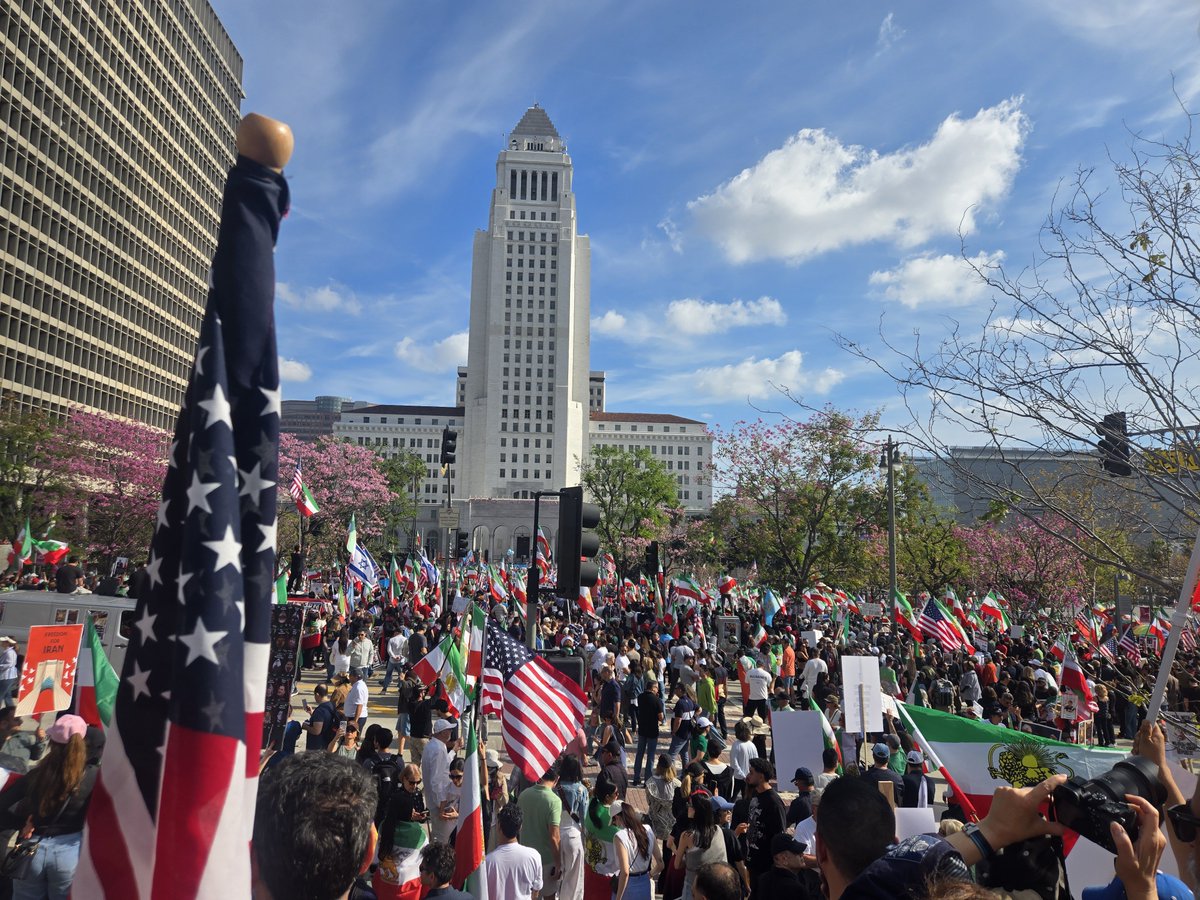AliRezaieMD's tweet photo. Today Los Angeles speaks for those who cannot. 
Be the voice of the voiceless. Stand with Iran. 
#R2PforIran‌ https://t.co/Y6sGyp1Jeg