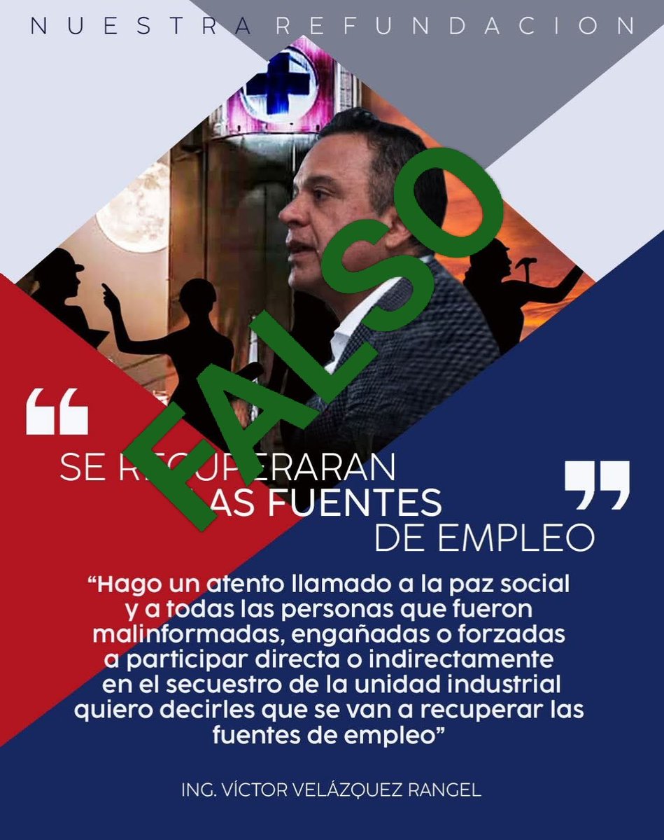 Que le crea quien no lo conozca, este sr es muy muy vengativo. Les anticipo algo:
Van a argumentar un deterioro y falta de un sin número de equipos industriales además de averías en la Planta de Hgo. Para no operar.
Lo cual es FALSO,la planta esta en  condiciones de operación.