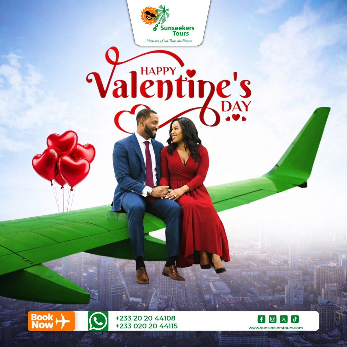 sunseekersgh's tweet photo. Because love deserves a destination ❤️✈️
Happy Valentine’s Day from Sunseekers Tours.
#TravelWithLove #ValentinesDay https://t.co/Tac3PReXTN