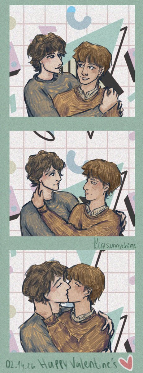 sunnychims_'s tweet photo. happy valentine's 💕 
our boys in their first valentine's date back in 1991  #byler #bylerfanart #strangerthings https://t.co/XVH94EJ6kS