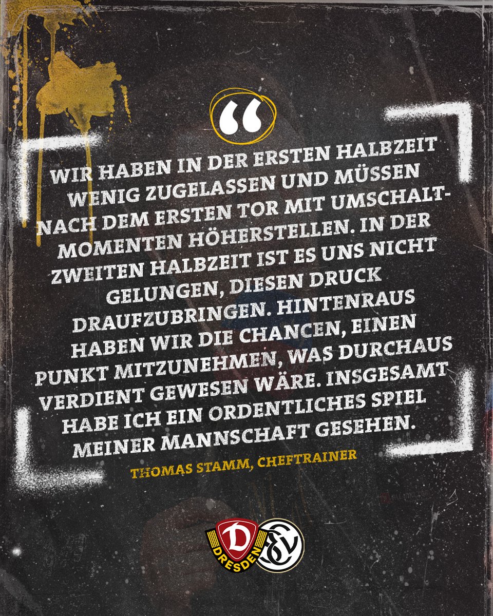 DynamoDresden's tweet photo. 🗣️ „Wir müssen nach dem 1:0 mit Umschaltmomenten höherstellen“ – Cheftrainer Thomas #Stamm mit seiner Einschätzung zum Spiel auf der Pressekonferenz nach der Partie. #SGDELV #sgd1953 https://t.co/x9qK1QYjKu