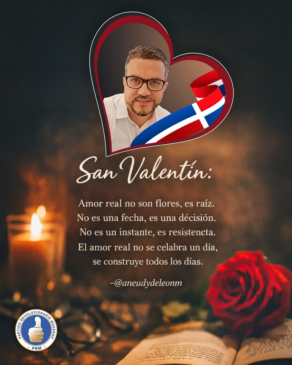 aneudydeleonm's tweet image. Mi mensaje del AMOR en 5 oraciones, para toda mi gente querida: mi familia, la República Dominicana y mis compañeros del PRM, en el "Día del Amor y la Amistad". 

¡Dios permita abundancia de amor para todos! 🙏🏻🫶🏻💘. 

#AnDL
#FelizSanValentin 
#LoQueSoy