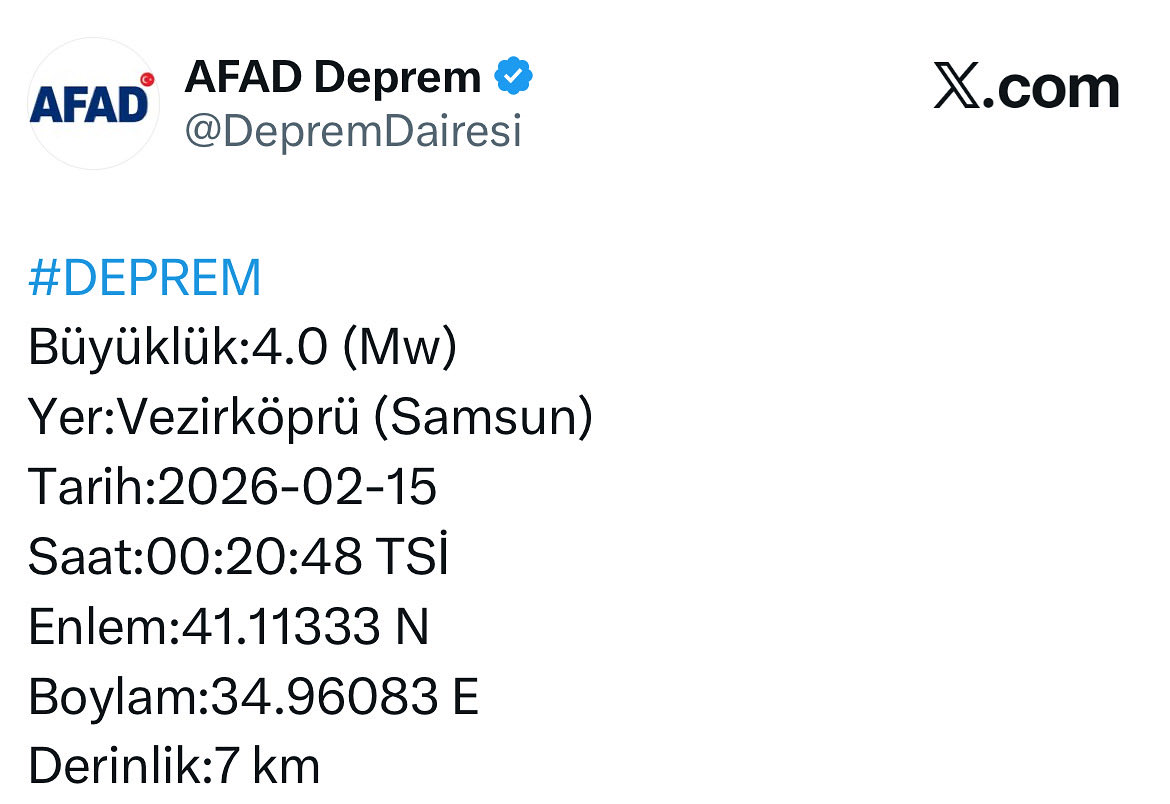 GEÇMİŞ OLSUN…🤲

📍Vezirköprü

📌Deprem (4.0 Büyüklüğünde)

Merkez üssü Tahtaköprü mahallemiz olan saat: 00.20 sıralarında 4.0 büyüklüğünde bir deprem meydana gelmiştir. İlk alınan bilgilere göre herhangi can ve mal kaybı yoktur. Sahada tarama çalışmalarımız devam etmektedir.