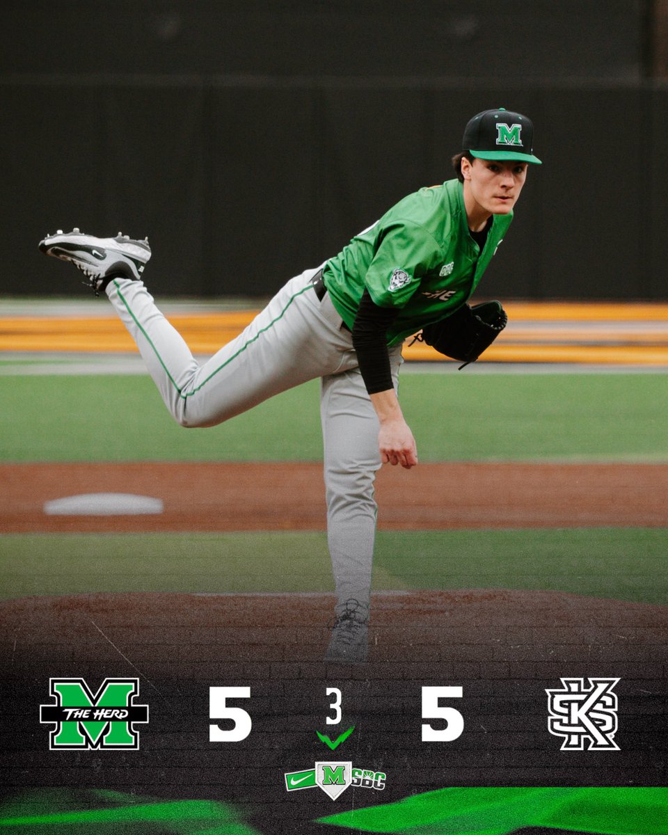 HerdBaseball's tweet photo. All square after three.

#WeAreMarshall https://t.co/1YnQAy5aEI