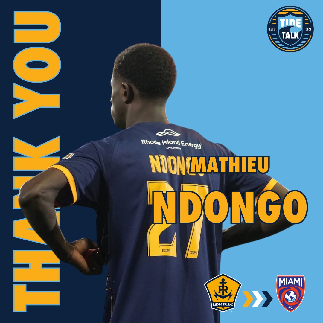 📲 RIFC announced the departure of Mathieu Ndongo to Miami FC earlier this afternoon

<a href="/TylerJHatch/">Tyler Hatch ⚓️</a> has a shocking amount to say about the 19 year old forward who spent just 22 minutes on this pitch for The Tide and what this means moving forward 

tidetalkri.com/2026/02/14/rho…