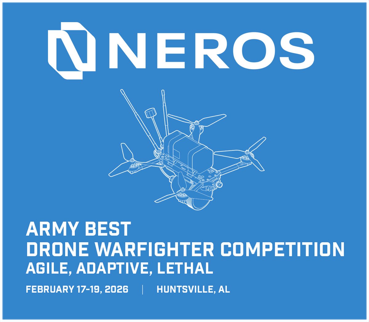 Neros is supporting the Army’s Best Drone Warfighter Competition next week in Huntsville.
Our drones were selected for the operator competition.
Mission: asymmetric advantage for allied forces.
neros.tech