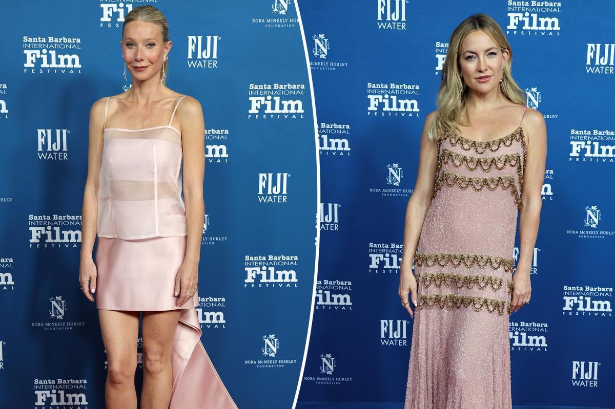 Gwyneth Paltrow, Kate Hudson look pretty in pink at Santa Barbara film fest nypost.com/2026/02/14/ent…