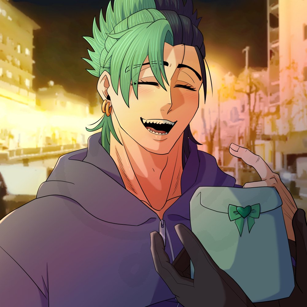 #乱破
#ヤン忍
#乱破ヤンキー忍風帖 
#ValentinesDay 
#ValentinesDay2026 

「冗談よ…これがあなたのよ…」
「これ、俺の？💚」

🍫