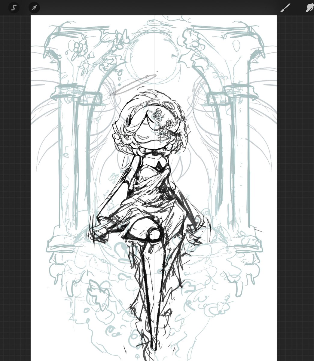 wip: I woke up at like 1:00 this morning with the idea for this. I had to draw it immediately ofc or else I’d forget, then promptly went back to sleep🎀