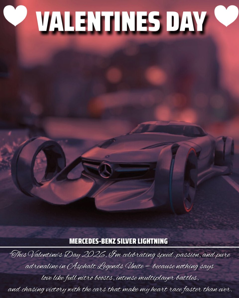 hold_gameplay's tweet image. Happy Valentines Legends ❤️ | #asphaltlegends #alcreator #holdgameplay #unitegaming #valentines2026