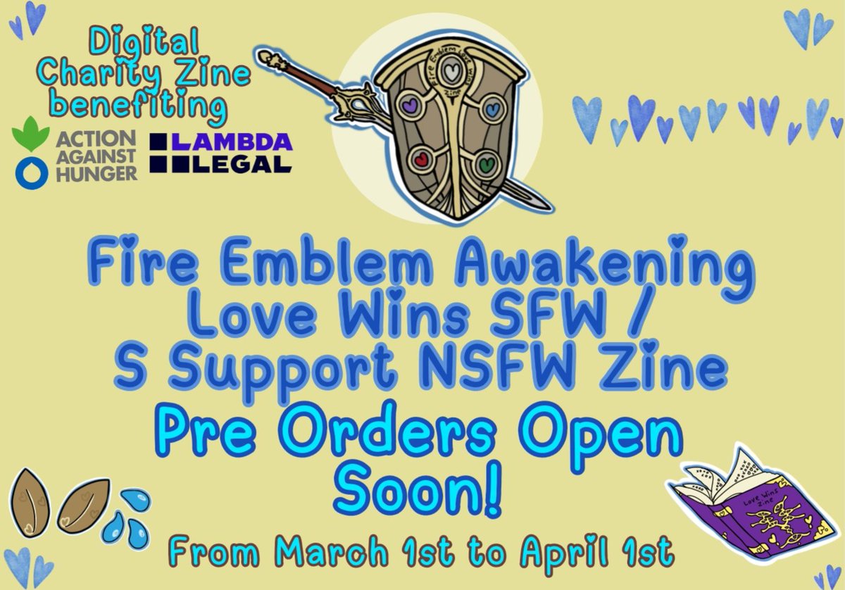 💙💌 Happy Valentine's Day! And for some lovely news the Fire Emblem Awakening Love Wins SFW Zine and 
S Support NSFW Zine pre-orders are opening soon! From March 1st to April 1st! 💌💙
#fireemblem #FireEmblemAwakening #ファイアーエムブレム #FE13 #FEファイアーエムブレム13