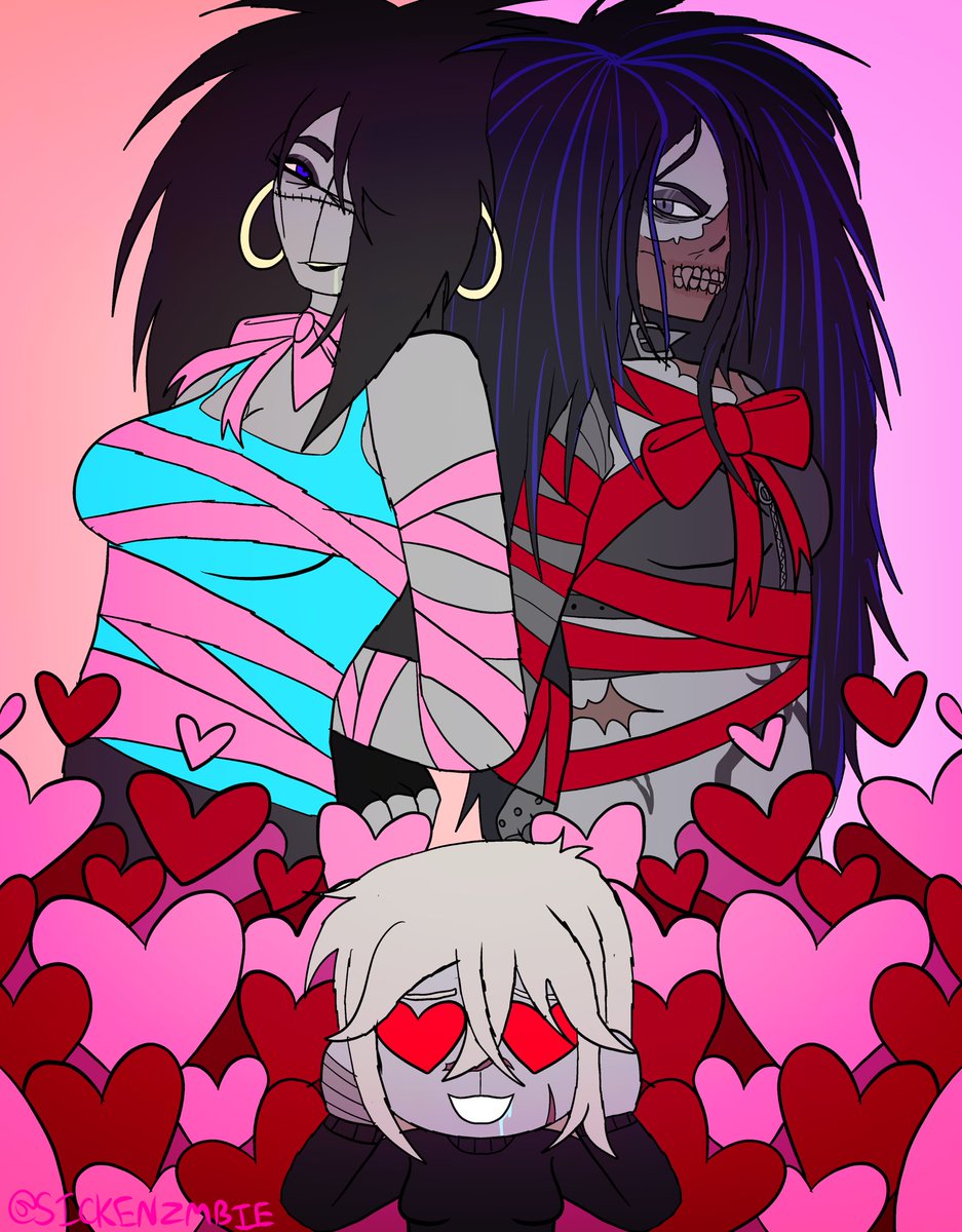 Sickenzmbie's tweet photo. Ehhh I’m more active on tumbler now but, have a Valentine’s Day piece!
Kat belongs to me and Bonnie and Alice belong to bestie @grog__
#madnesscombat #madnesscombatoc #madnesscombatart #madcom #madcomart https://t.co/PRJ8rI0Ut9