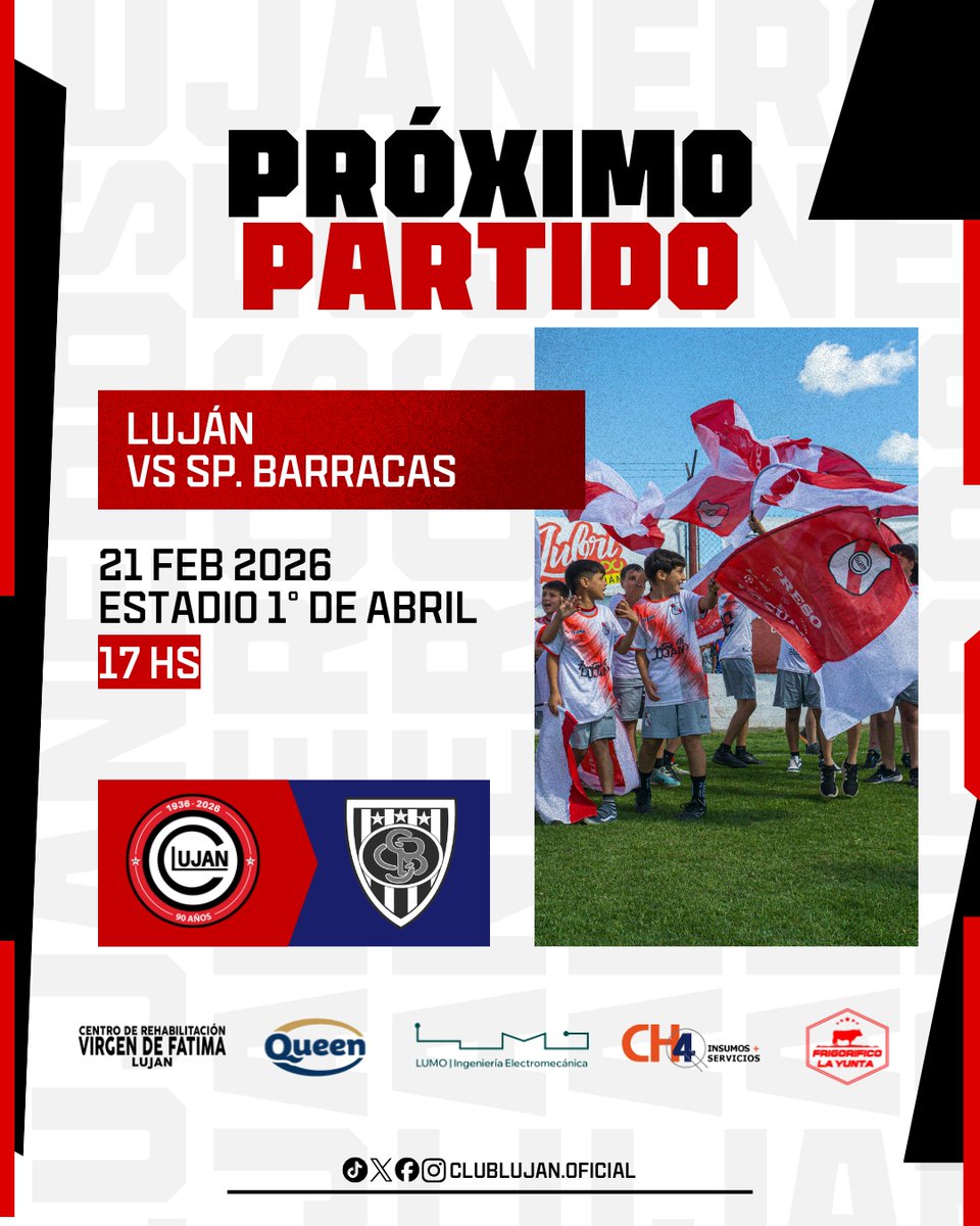 ClubLujan_Ok's tweet photo. 🔜 ¡VOLVER A CASA! ❤️🤍

🆚 Sportivo Barracas 
🗓️ Sábado 21/2
🕜 17 hs.
🏟️ Estadio 1º de Abril

Las boleterías abrirán a partir de las 15:30 hs. y estarán ubicadas en El Pechito Colorado entre La Perdiz y La Monjita (platea) y sobre la calle La Viudita (popular).

👉🏼 Solo se podrán retirar las entradas personales presentando carnet de socio con cuota al día y DNI.

👉🏼 Los socios y socias con cuota al día podrán ingresar con el código QR o retirar su ticket por boletería.

👉🏼 También se venderán entradas para no socios

Generales: $24.000

🚘 Estará disponible la compra de tickets de estacionamiento de vehículos:
* Autos $5.000
* Motos $4.000.
Estos se pueden adquirir en boletería o ingresando en la app. Socios protectores ingresan gratis

La espera terminó. Nos vemos en casa, como siempre 🫡🇵🇱

#Lujan
#LujánPositivo