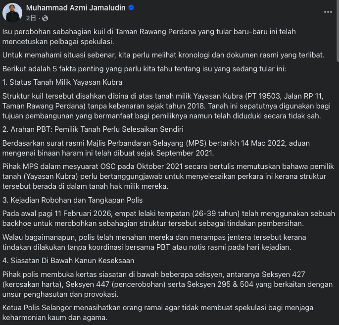 Dem, kuil kat Rawang tu dah notis 8 tahun lepas. Aduan pasal kuil dah 5 tahun lepas baru tahun ni ada tindakan persendirian.

Bila sendiri bertindak kena tahan sebab tak inform. Gila tak adil. Semoga Allah balas orang yang menzalimi orang lain.