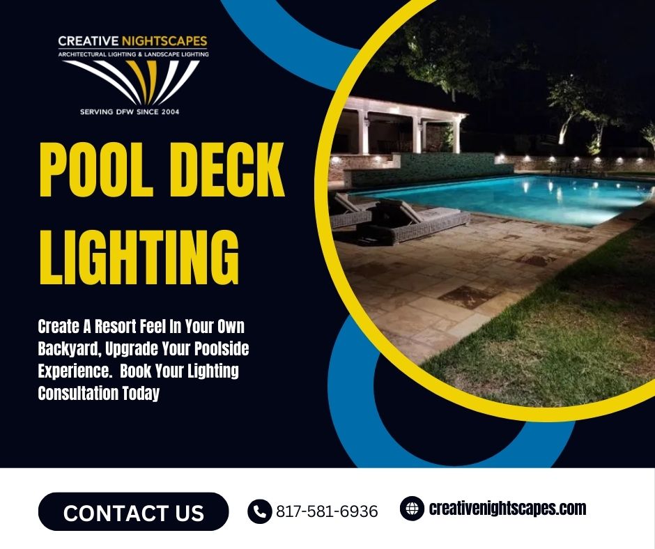 Make your pool the place to be after sunset. Custom poolside lighting adds style, visibility, and a resort-level feel to your backyard.
#PoolsideLighting