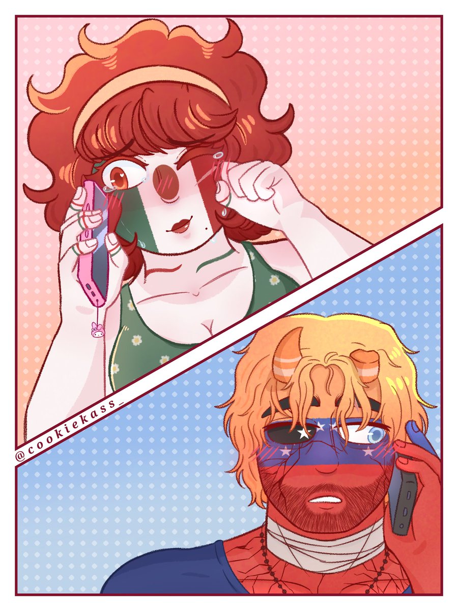 🇲🇽🇻🇪 • 📱💗 • 💬💧
“Aún en la distancia, te seguiré amando”

Feliz San Valentín 💘

» Felix (🇻🇪) es de mi amada <a href="/Elle_BimonF/">Limsam 🇻🇪</a> 💞

#countryhumans #countryhumansmexico #countryhumansvenezuela