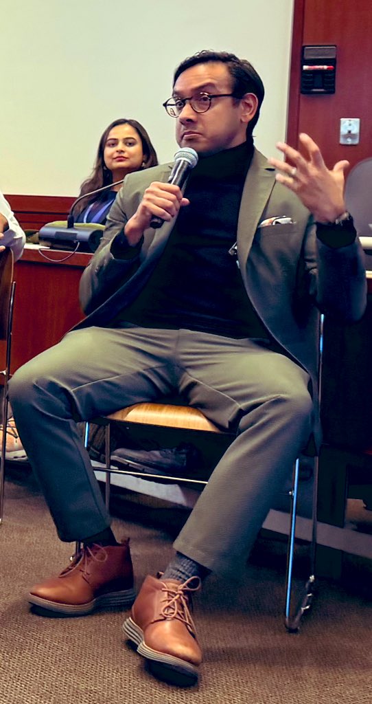 ShashiTharoor's tweet photo. Today at the @Harvard #IndiaConference, had the pleasure of attending sessions where my daughter-in-law @bhumikatharoor and son @ishaantharoor spoke on the Indian diaspora and global geopolitics respectively. Wonderful to see the packed houses and the amazing level of interest from attendees in all matters Indian!