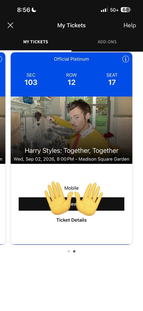 ariessuun's tweet photo. selling 2 together, together tickets for nyc MSG on 9/2/26! hmu if you’re interested <3 can provide proof! #HarryStyles #togethertogethertour #KATTDO #harrystylestour https://t.co/ynIphhfXDA