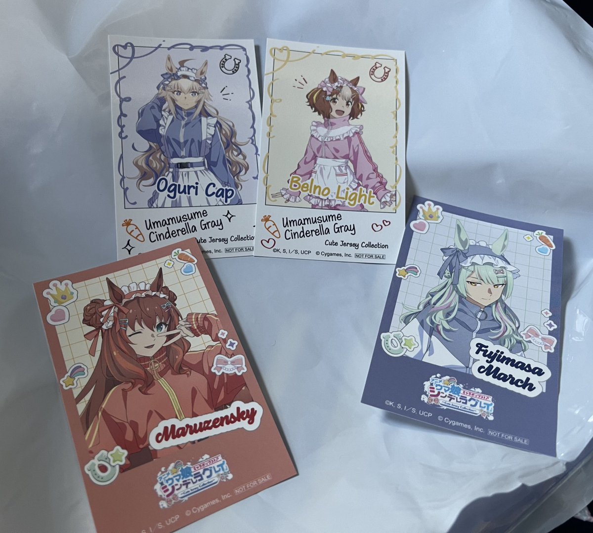 購入特典 インスタントフォト風イラストカード4枚 運良くオグリGET