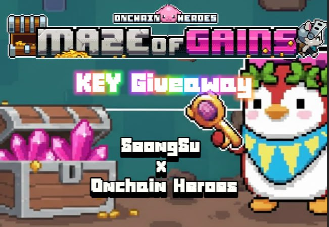 ✳️Maze of Gainz Keys Giveaway! 🗝️

How to Enter :
1. Follow <a href="/onchainheroes/">Onchain Heroes: Maze of Gains</a> + @skarly + <a href="/kss4319/">SeongSuː성수✳️</a> 
2. Like + RT the post
3. Drop their AGW address in the replies

⏳The giveaway will run for a total of 24 hours
🗝️2 keys will be given to each of the 10 winners
(Total of 20 keys)