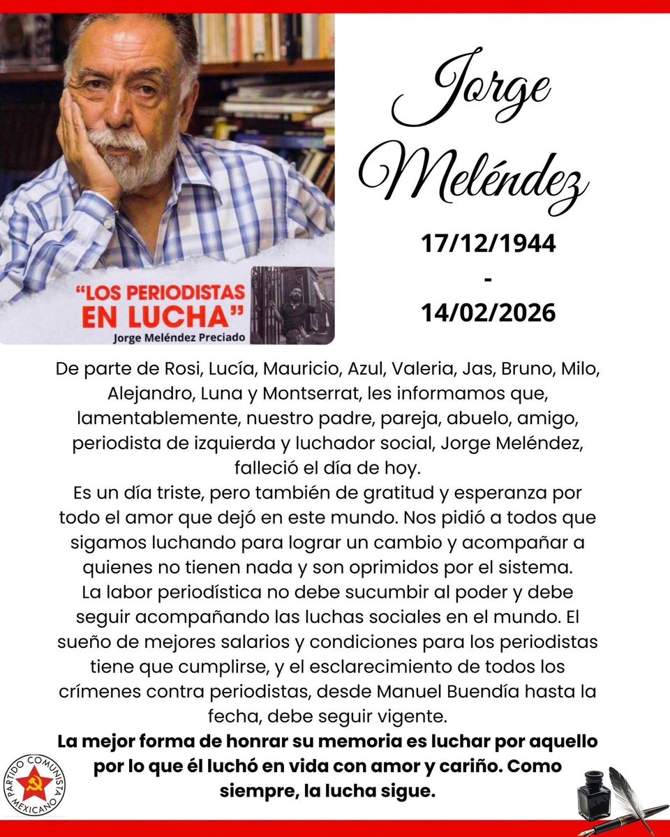Murió un gran compañero. Un periodista independiente. Hasta siempre, estimado Jorge