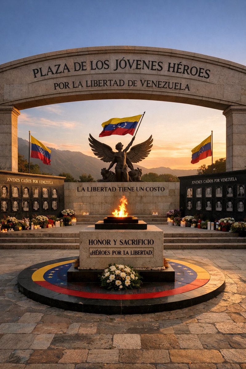 alexvzlalibre's tweet photo. Anhelo y propongo que en cada Estado de la República se erija una plaza que lleve el nombre y honre la memoria de todos aquellos jóvenes que entregaron su vida por la Libertad de Venezuela.

Un espacio sagrado donde las futuras generaciones aprendan que la libertad tuvo un costo. https://t.co/Wx6MdVlkp9