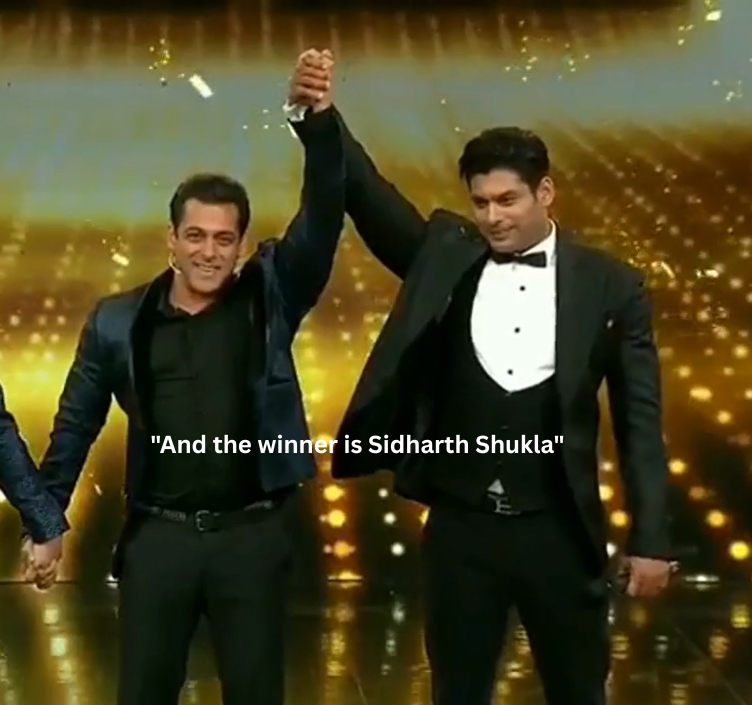 vijaya_sidheart's tweet photo. "Television world ka jaana maana chehra.. He is handsome.. He is popular.   
Please welcome contestant no.1"

To

"And the winner is Sidharth Shukla"

6 YRS OF ICONIC WINNER SID
#SidharthShukla 
#BiggBoss13 https://t.co/0FuXn0Sg4u