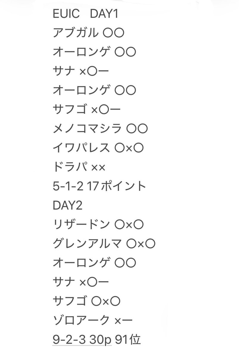Aorekku's tweet photo. EUIC 91st 9-2-3 / 4901(日本人20位)

デッキは1番使ってたライコです！
MVPは「おまもり」です

後数ポイントあればもらえてたものがいっぱいあったから悔しいけどこの調子でCL福岡も頑張ります！ https://t.co/Fx4HINJAOu