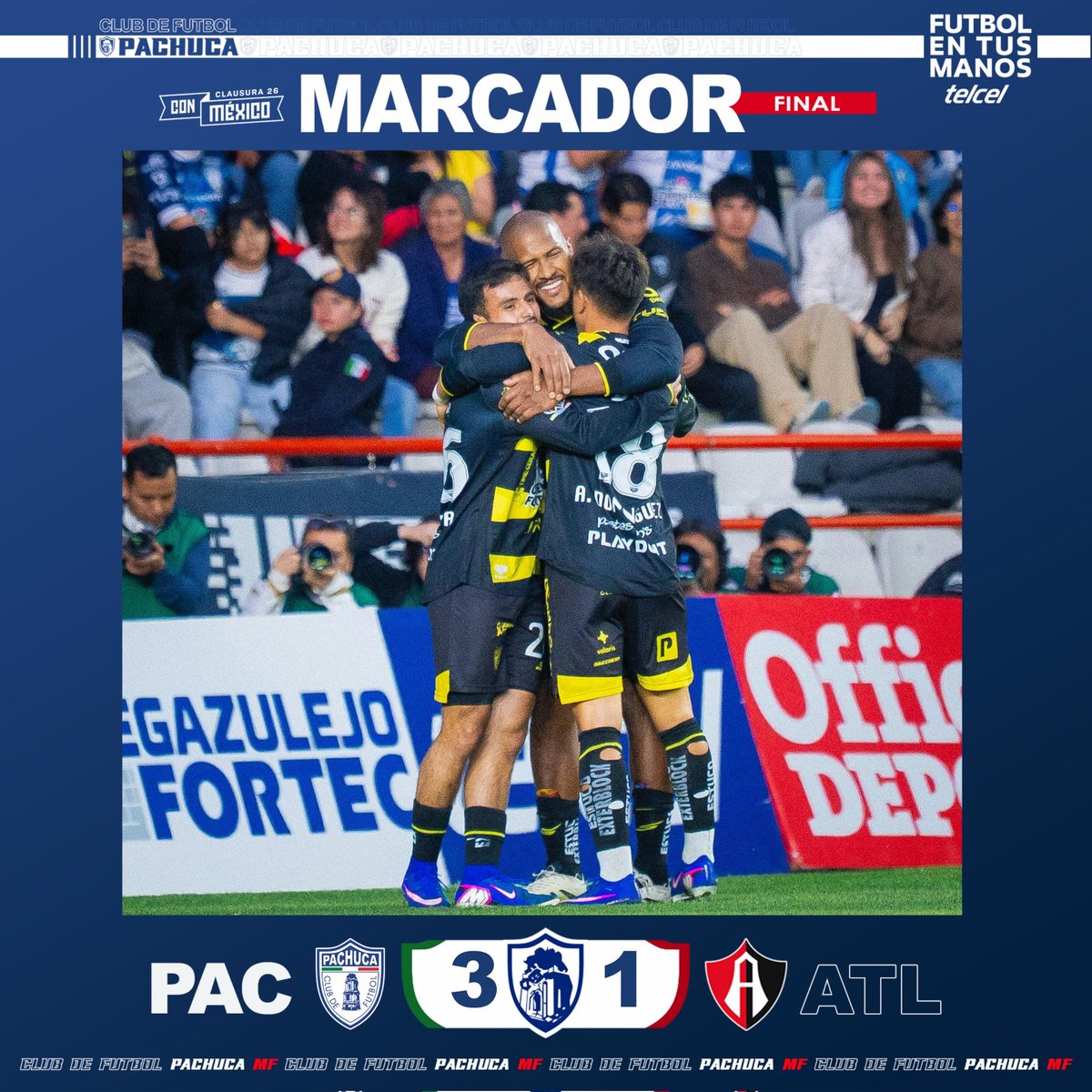 Volvió a marcar el venezolano Salomón Rondón para el Pachuca. El gladiador colaboró con el tercer tanto de los Tuzos que ganaron 3-1 a Atlas y ya son cuartos en el torneo mexicano con 11 puntos.