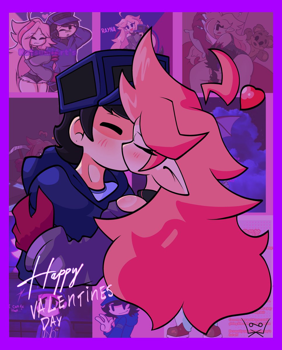 soda_cassette's tweet photo. Before the day came to an end, the best for last.
That's why I made this drawing of Cassette Boy and Rayna for Valentine's Day :3
I also decided to use a collage of all the drawings for the background.
#FNFRayna #FNF #ValentinesDay
OC by @Klade250
Happy Valentine's Day https://t.co/7dGXNJtfCO