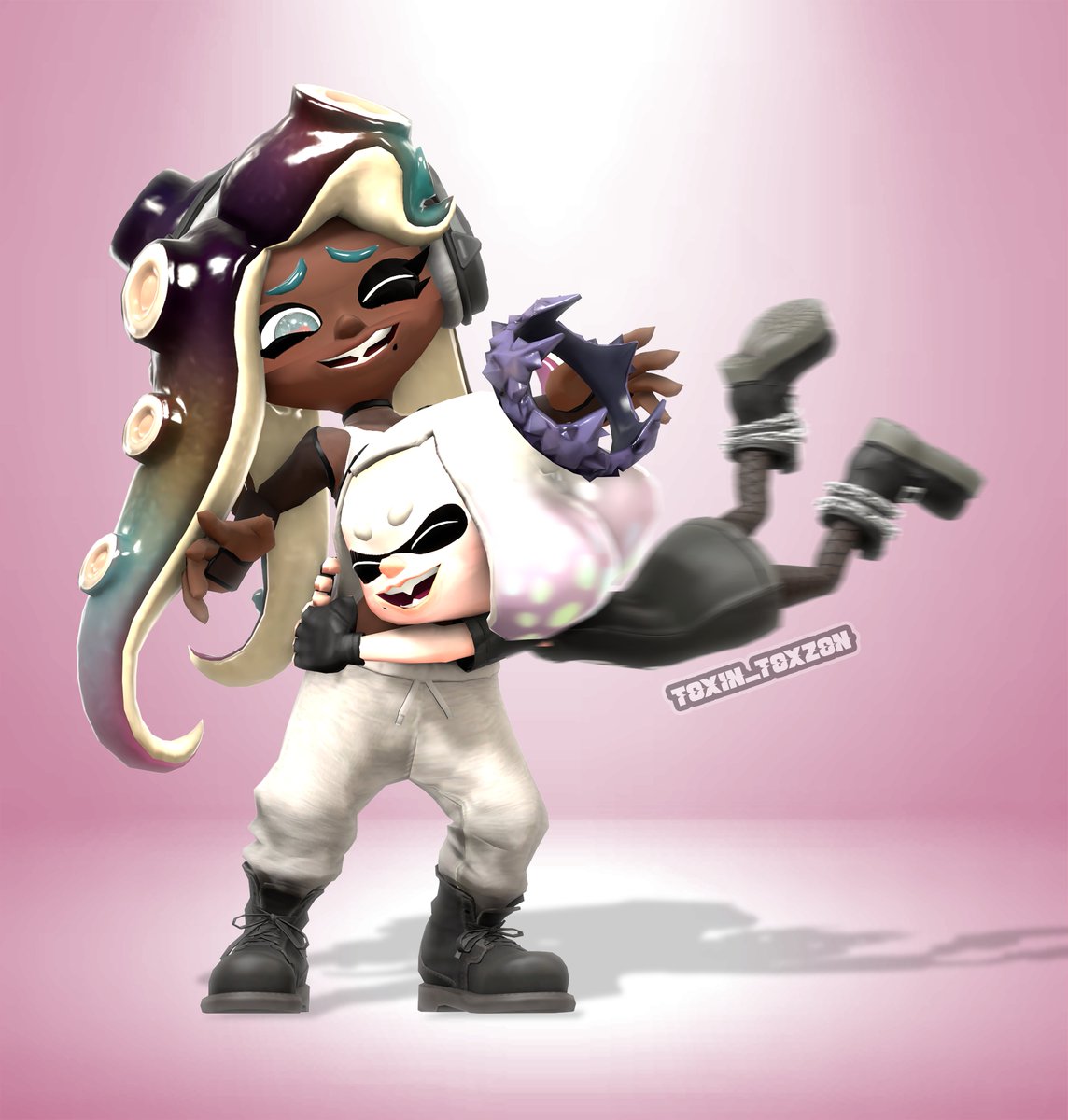 Surprise hug!
Happy Valentine's Day everyone! 💖

#Splatoon #OffTheHook