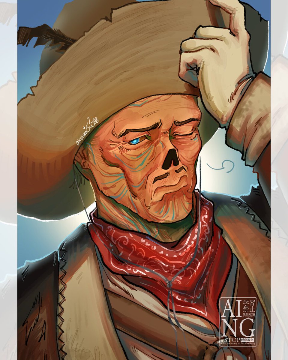 akerumono's tweet photo. he's sO CUTE 😢🩵 #FalloutNewVegas #fallout #raultejada https://t.co/Qm1wso87Wb