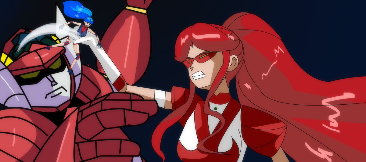 Art Just-Kombat2888 commissioned me on Discord depicting a Brainwashed Miss Mass yanking Sasha right out of Dai-Man's cockpit in a battle. Hopefully Miss Mass regains her sanity before she makes paste out of the young mecha pilot