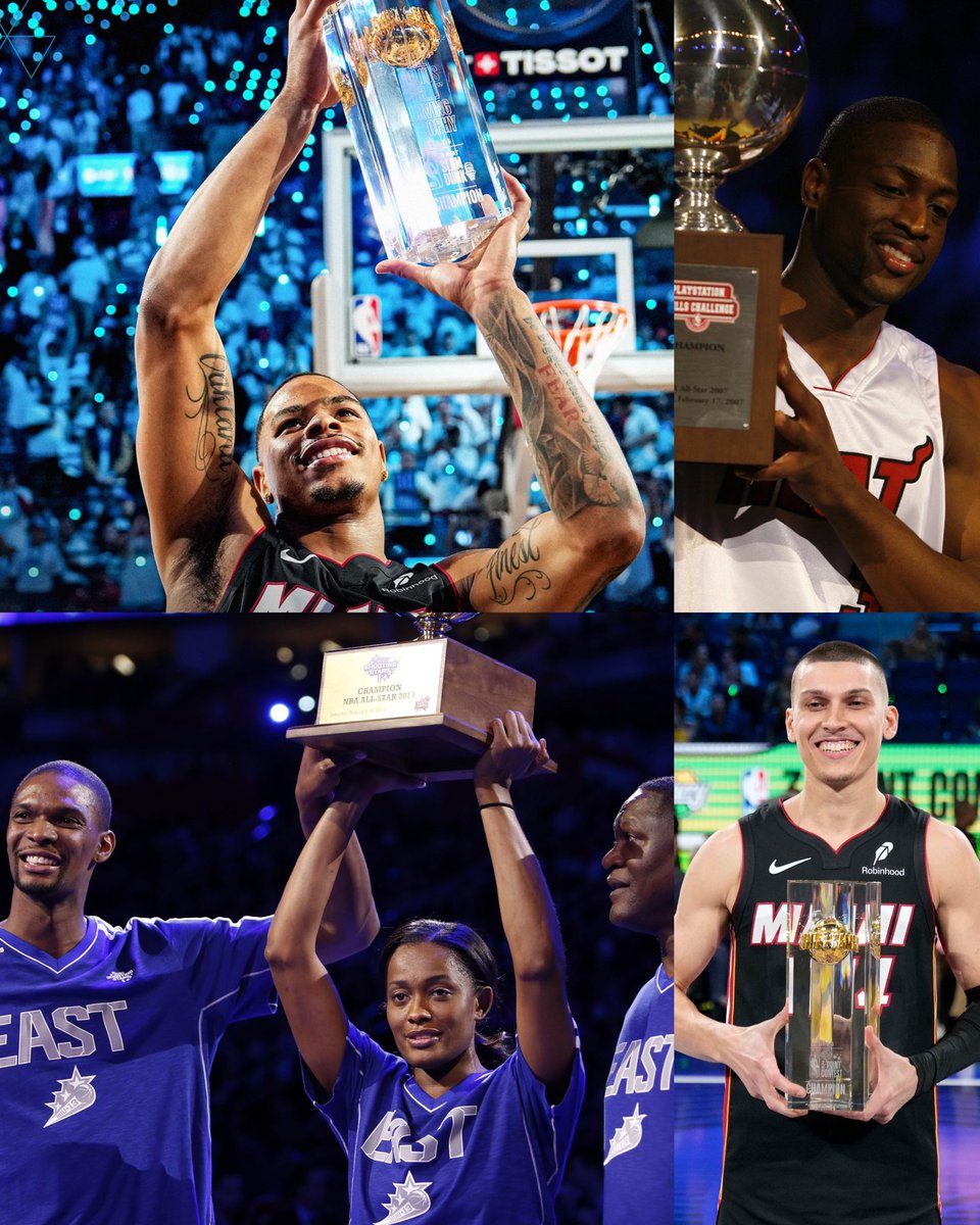 Miami Heat at All-Star weekend: 

• Most Three-Point contest winners (5)
• Most Skills challenge winners (3)
• 2nd most Dunk contest winners (4)
• Tied for most Shooting Stars contest winners (3)