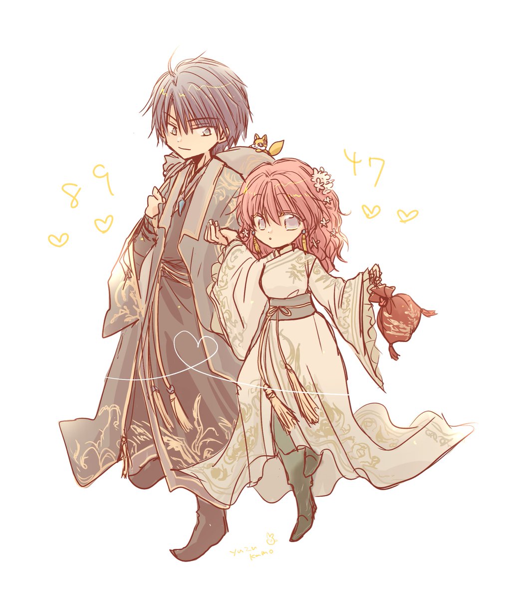 おでかけハクヨナちゃん🫶
ハクがお高価そうな服着てると嬉しくなります。笑　ヨナちゃんが実はパンツスタイルだったのもめちゃ良〜🥰このシリーズではらへりandス　全員分デザインみてみたいな〜