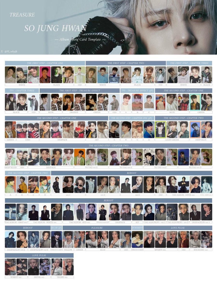 TREASURE Album photocard template トレジャー アルバム 封入 過去