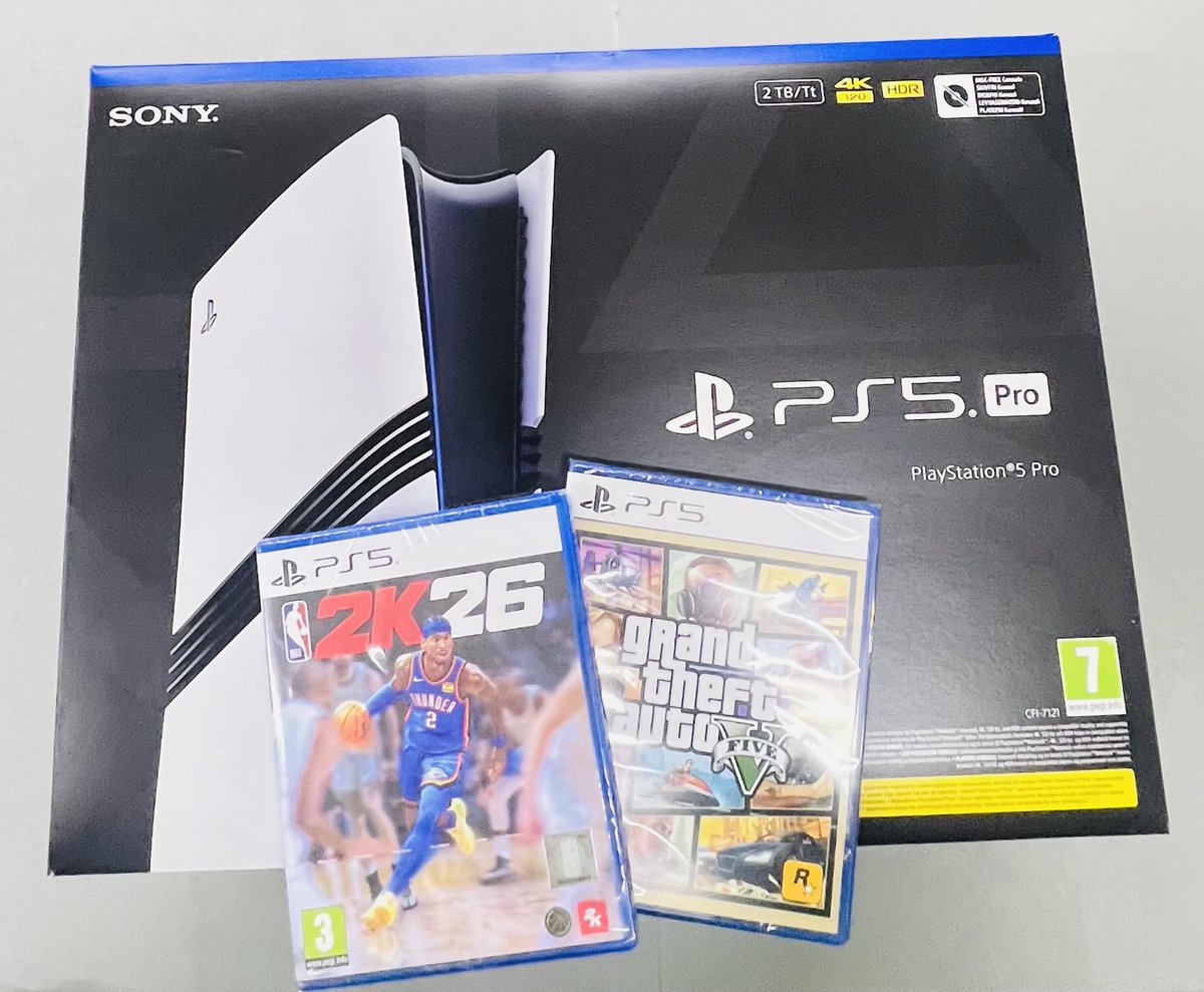 raunak_yadush's tweet image. 🎁🎮 SONY PS5 PRO GIVEAWAY!

To enter:

🔁 Retweet &amp;amp; ❤️ Like this post!

WINNER GETS: 
🕹️ Sony PS5 Pro
🎮 NBA 2K 26 + GTA V
🌍 Worldwide giveaway, everyone can enter

🗓️ Winner will be randomly selected in 7 days 

Good luck! 🍀