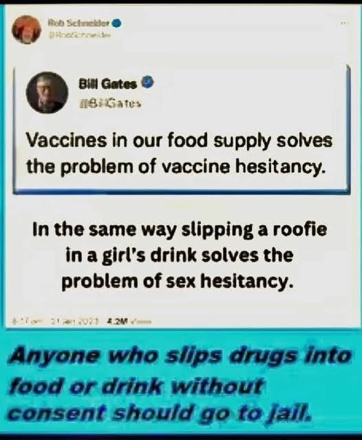 BabyD1111229's tweet photo. Anyone who slips drugs into food or drink without consent should go to jail.

Just Saying… #Truth https://t.co/hhEZLNWbXK