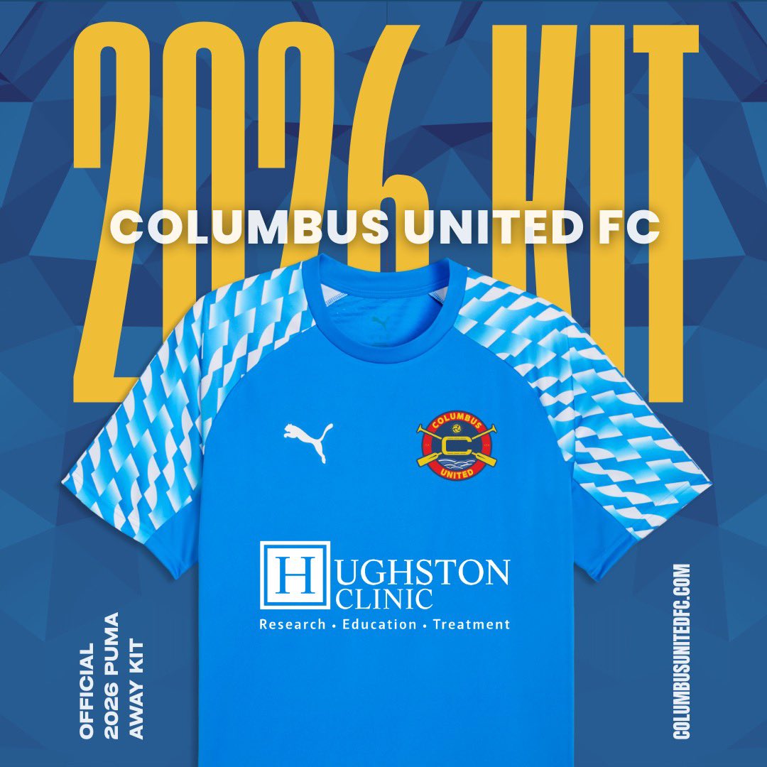 🇺🇸 Columbus United (<a href="/CBUSUnitedFC/">Columbus United FC</a>) are all suited up for the 2026 USL League Two.

Loving the badge in the away kit.