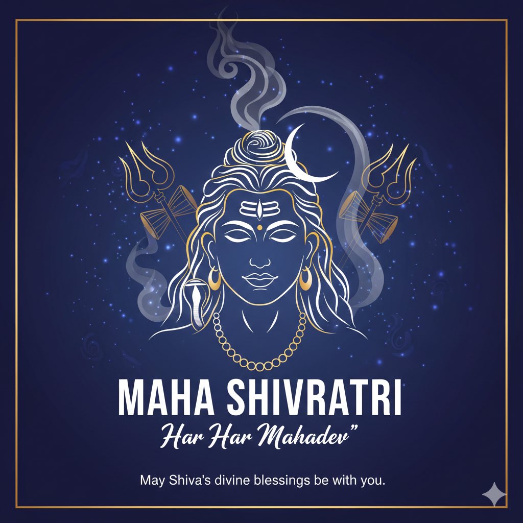 Celebrate the glory of Shiva. May His grace be upon you and your loved ones.